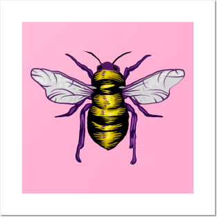 Pop Art Bee Portrait Posters and Art